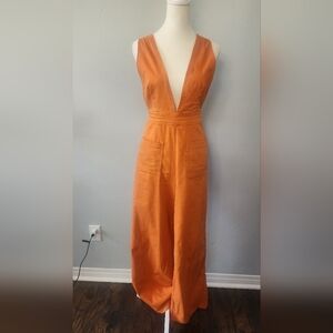 Orange Sincerely Jules Overalls/ Romper- Medium